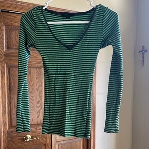 Express Striped V-Neck Women's Top!